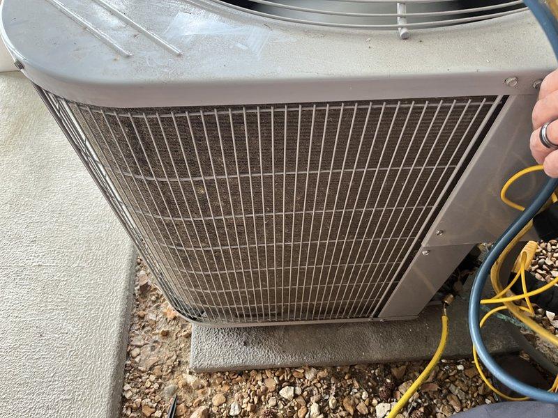 Performed comprehensive cooling system tune-up on single outdoor condensing unit. Completed full system inspection, cleaned condenser coils, checked refrigerant levels, tested electrical connections, and verified proper operation of all components. Unit operating within normal parameters upon completion of preventive maintenance service.