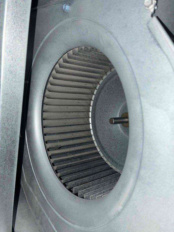 Completed comprehensive cooling maintenance tune-up on HVAC system. Performed standard preventative maintenance procedures including inspection of outdoor condenser unit, which showed heavy accumulation of dirt and debris on coil fins, and indoor blower assembly with visible dust buildup on squirrel cage fan blades. System confirmed operational upon completion of service.