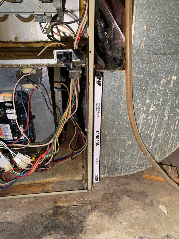 Completed comprehensive tune-up and maintenance service on residential gas furnace system. Performed thorough inspection of all internal components including gas valve assembly, burner assembly, heat exchanger, and blower motor. Checked and tested all electrical connections, control board functionality, and safety switches for proper operation. Inspected wiring harnesses and connections throughout the unit, verifying secure terminations and proper voltage levels. Examined burner flames for proper ignition sequence and combustion characteristics. Cleaned burner assembly and verified gas pressure at manifold. Tested limit switches and flame sensor operation. Inspected heat exchanger for cracks or signs of deterioration. Checked blower motor amperage and lubricated as needed. Verified proper airflow through the system and inspected filter condition. Tested thermostat operation and system cycling. All components found to be functioning within manufacturer specifications. System operating s