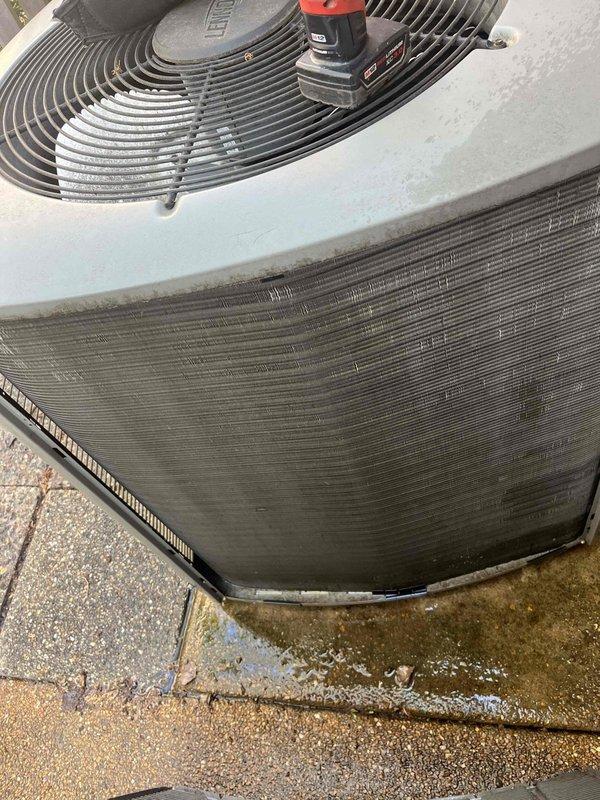 Completed comprehensive cooling tune-up on 17-year-old outdoor AC unit, including full system diagnostics with digital manifold gauges showing operational pressures and temperatures within acceptable parameters. Performed visual inspection of condenser coils, fan assembly, and electrical components; documented system condition with photos for service records.