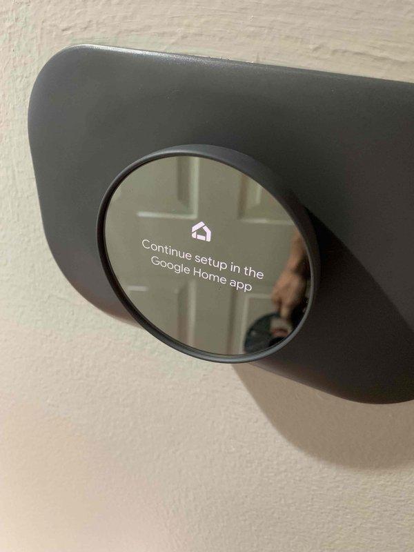 Responded to service call for newly installed Nest thermostat displaying "no power" error with HVAC system inoperative. Upon inspection, discovered improper low-voltage wiring connections at the air handler, with multiple wire terminations requiring correction. Rewired thermostat control circuit using proper wire nuts and connections, verified 24V power supply to thermostat, completed setup through Google Home app, and confirmed both heating and cooling functions operational.