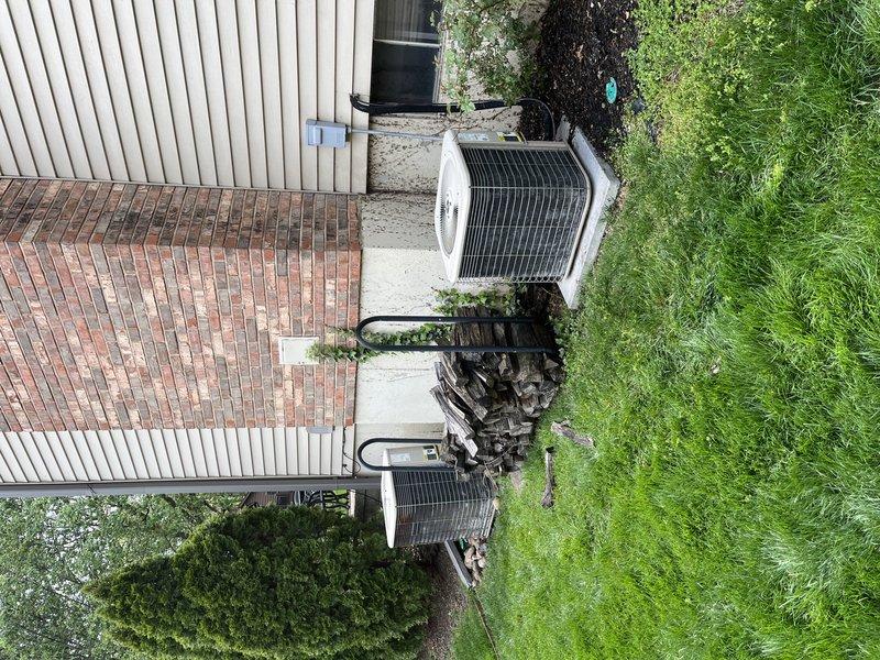 Completed comprehensive cooling tune-up and preventative maintenance on two 10-year-old residential air conditioning units located on the side of the property. Performed full system inspection on both outdoor condensing units and indoor air handler, including filter evaluation, refrigerant line inspection, electrical connection verification, and component testing to ensure optimal performance for the cooling season.