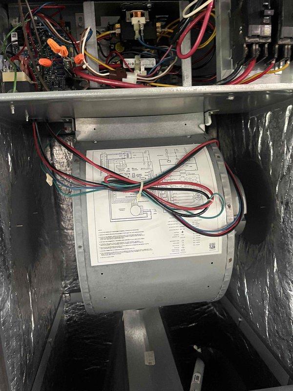 Completed comprehensive cooling maintenance on two air conditioning systems (9 years and 16 years old). Performed full AC tune-up procedures including inspection of blower motor assembly, electrical connections, and control components. Replaced air filters with new pleated media filters. Verified all wiring connections, relays, and circuit boards functioning properly. Confirmed both systems operational and renewed preventive maintenance agreement on site.