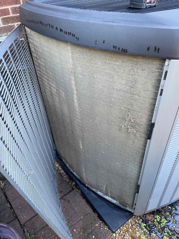 Completed comprehensive cooling maintenance on 1-year-old Lennox system with warranty valid through March 2027. Performed standard tune-up protocol including air filter replacement in attic unit, exterior condenser coil cleaning to remove accumulated dirt and debris buildup, and full system operational verification. System tested and confirmed operating within normal parameters with no deficiencies noted.
