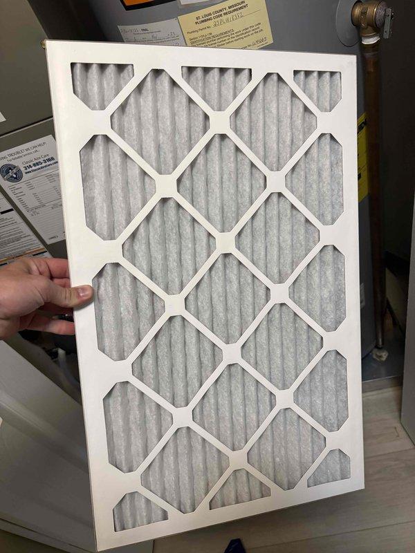 Completed comprehensive tune-up service on single AC unit located in second-floor laundry room area. Performed full system inspection including internal cabinet components, blower motor assembly, electrical connections, and control circuitry. Inspected and replaced air filter with new pleated media filter to ensure proper airflow and system efficiency.