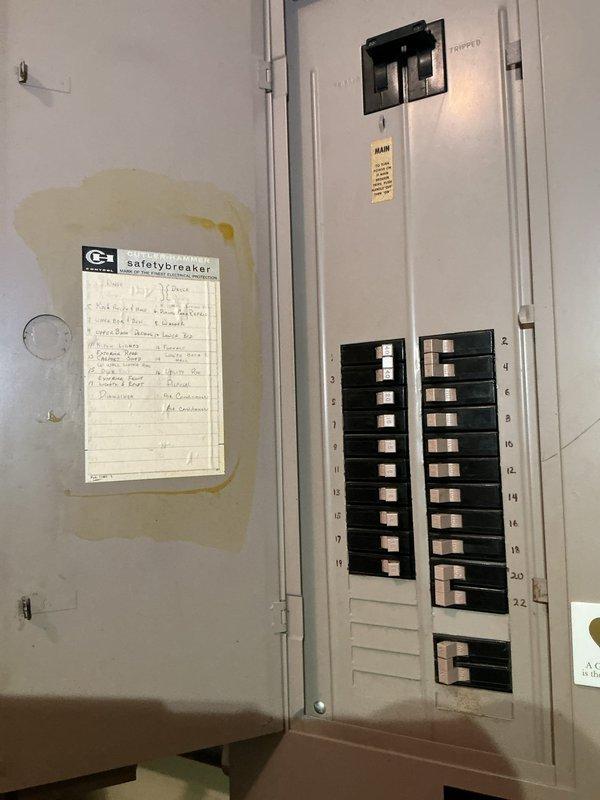 Responded to service call for non-functioning electrical outlets and light fixtures in living room, kitchen, and bathroom. Upon inspection, identified tripped circuit breakers in the main electrical panel affecting multiple circuits. Reset affected breakers, restored power to the living room outlet, kitchen sink light fixture, and bathroom vanity light fixture, and verified proper operation of all components.