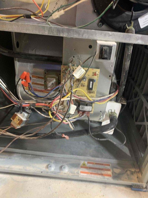 Completed comprehensive cooling system tune-up on a 10-year-old residential AC unit located at side of home. Performed standard maintenance protocol including inspection of evaporator coil fins, electrical connections, control board functionality, and blower motor assembly. All components found operating within normal parameters with no immediate repairs required at time of service.