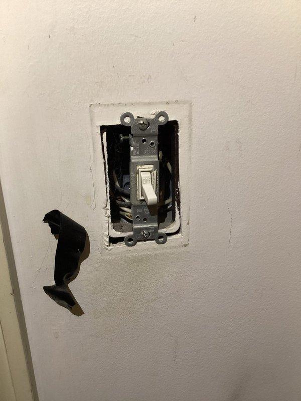 Responded to service call for malfunctioning light switch in primary bedroom closet. Upon inspection, found broken toggle switch that required replacement. Removed existing wall plate and disconnected faulty switch from electrical box. Installed new standard toggle-style light switch, secured all wire connections, and verified proper operation. Reinstalled wall plate with mounting screws and confirmed switch functionality in both on and off positions.