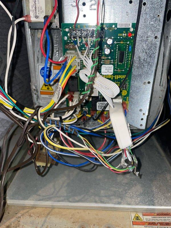 Replaced defective control board on first floor HVAC unit with serial number 185120hk1g. Removed failed Intelistat circuit board assembly, installed new control board from Trane Earth City, and reconnected all electrical connections including multi-pin connectors and field wiring. Verified proper operation of all control functions and disposed of failed component per warranty protocol.