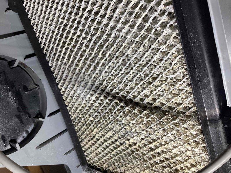 Completed recall service on residential HVAC system under 10 years old. Installed missing clamp on ductwork hose and replaced humidifier pad that was overdue for maintenance. System inspected and returned to proper operating condition.