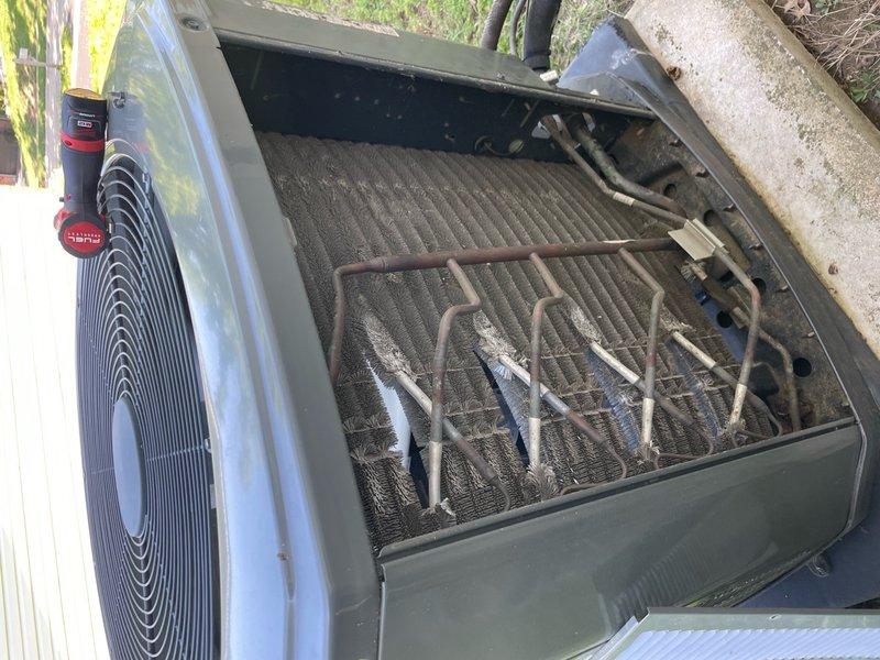 Completed comprehensive cooling maintenance on a 9-year-old air conditioning system. Performed standard tune-up procedures including inspection of refrigerant levels, electrical connections, and condenser coil cleaning. System tested and confirmed operational with all components functioning within normal parameters.