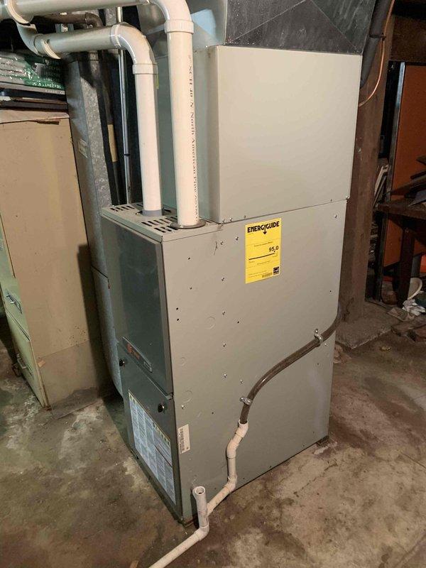 Responded to no heat call for 10+ year old furnace located in basement. Upon arrival, performed system diagnostics and visual inspection. Found significant corrosion on heat exchanger surface with visible rust patterns and oxidation throughout the metal components. Corrosion showed advanced deterioration with multiple affected areas ranging from light surface rust to heavy accumulation. Documented heat exchanger condition with photographs showing compromised metal integrity and a visible seam or crack running diagonally across the corroded surface.

Due to safety concerns associated with heat exchanger failure, unit was shut down and customer was advised of the hazardous condition. Explained that a cracked or corroded heat exchanger poses potential carbon monoxide risk and requires immediate attention. Provided recommendations for heat exchanger replacement or full system replacement given the age of the equipment. Customer informed of options and next steps for restoring safe heating 