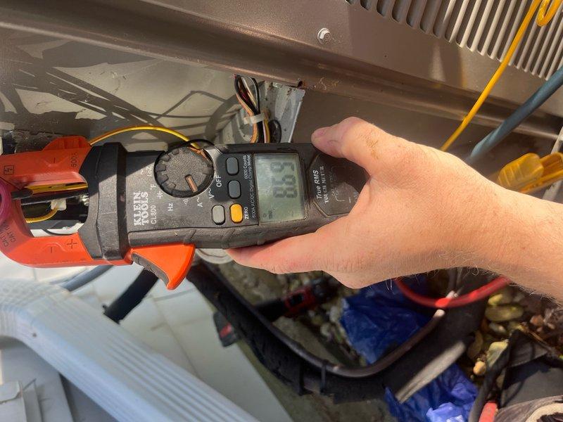 Completed annual cooling system tune-up and preventive maintenance on residential HVAC unit. Performed comprehensive inspection of condenser coils, verified electrical connections and amperage draws using digital clamp meter, and confirmed proper airflow through supply registers. All components operating within normal parameters with no deficiencies noted.