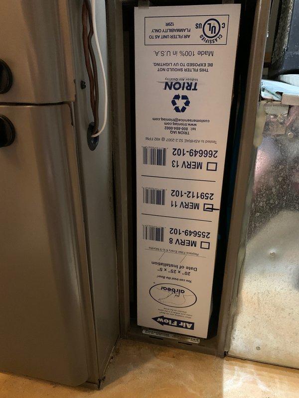 Completed comprehensive tune-up service on a 16-year-old residential air conditioning unit. Performed standard maintenance protocol including inspection of control board components, electrical connections, and wiring harnesses within the air handler cabinet. Installed new 20x25x6 MERV-rated media air filter to improve system air quality and efficiency.