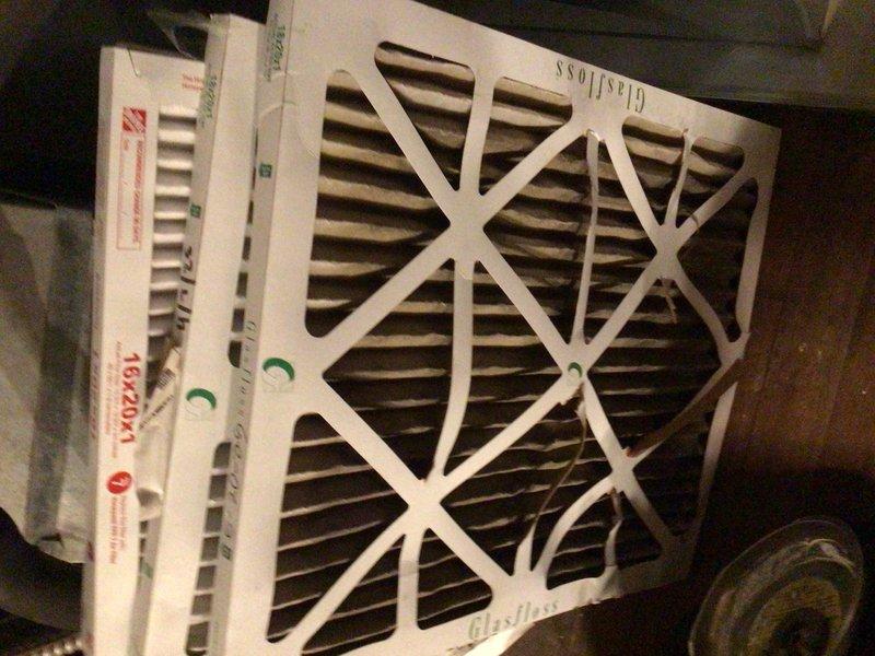 Completed cooling maintenance tune-up on HVAC system. Performed comprehensive inspection of unit interior components, verified electrical connections and wiring at terminal blocks, and inspected refrigerant lines. Replaced air filters with new Glasfloss 16x20x1 pleated filters. System tested and confirmed operational with all components functioning properly.