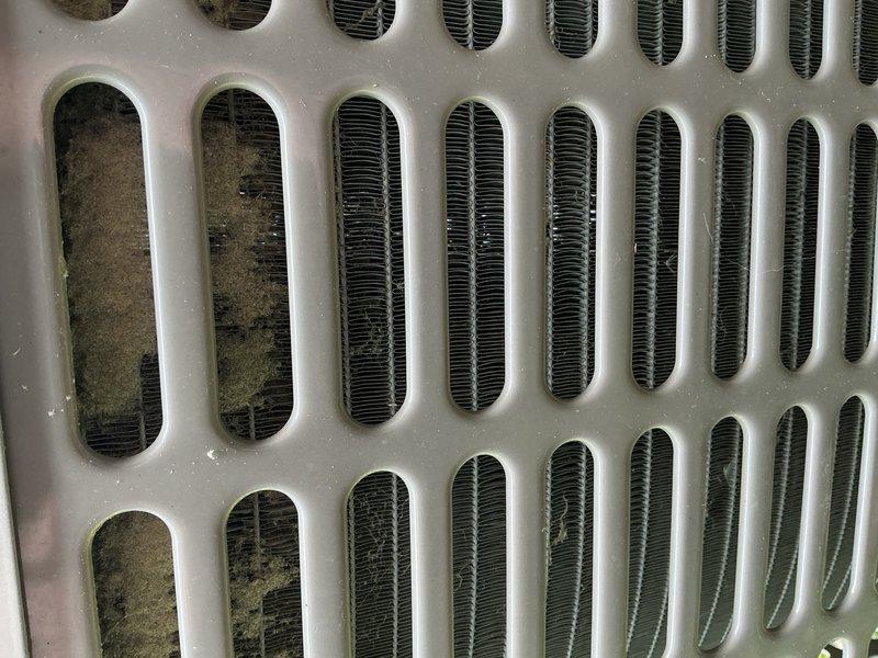 Completed cooling maintenance tune-up on 7-year-old York HVAC system. Performed comprehensive inspection of evaporator coil assembly, blower motor housing, and electrical connections; noted dust and debris accumulation on heat exchanger fins and casing. System tested and confirmed operational with all components functioning properly.