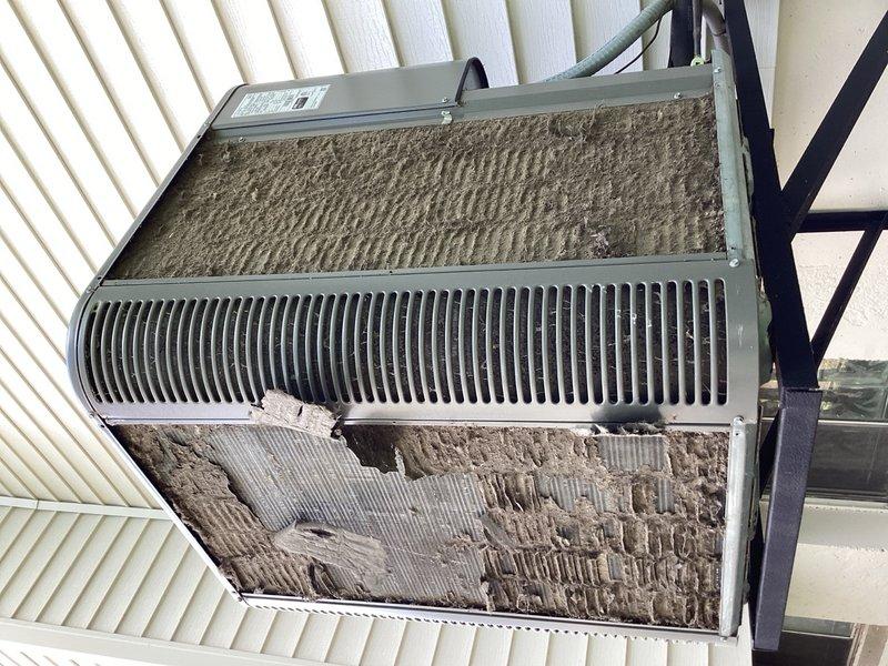 Completed comprehensive cooling maintenance tune-up on a 9-year-old air conditioning system. Upon inspection, discovered significant dust and debris accumulation on air handler filter media and intake surfaces, which was restricting airflow and reducing system efficiency. Cleaned or replaced filters, inspected electrical control compartment including control board connections and wiring, verified all wire terminations were secure, and checked transformer and capacitor operation. System tested and confirmed operational upon completion of maintenance procedures.