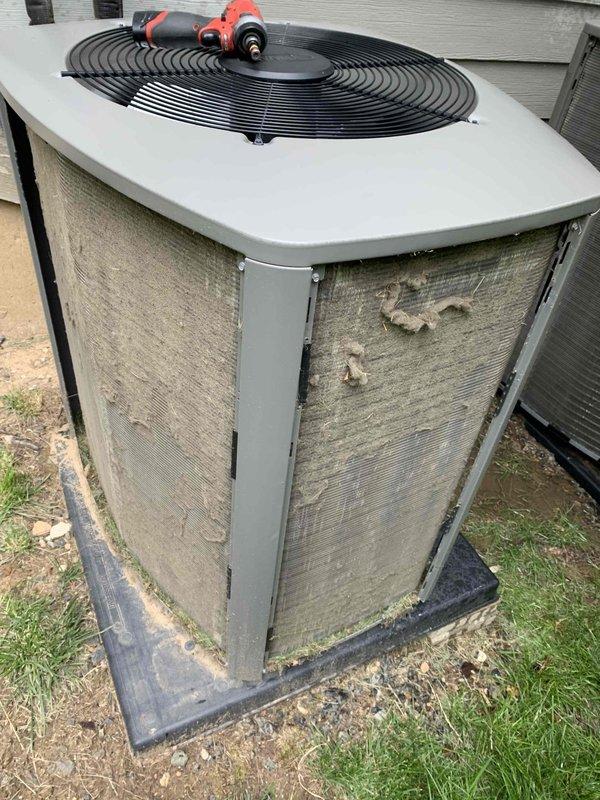 Completed preventative maintenance tune-up on two 2021 cooling units during morning service window. Performed comprehensive inspection of both systems including filter replacement on indoor air handler unit, exterior condenser coil cleaning to remove accumulated debris and dust buildup, and verification of proper mechanical operation. Both units tested and confirmed operating within normal parameters upon completion of service.