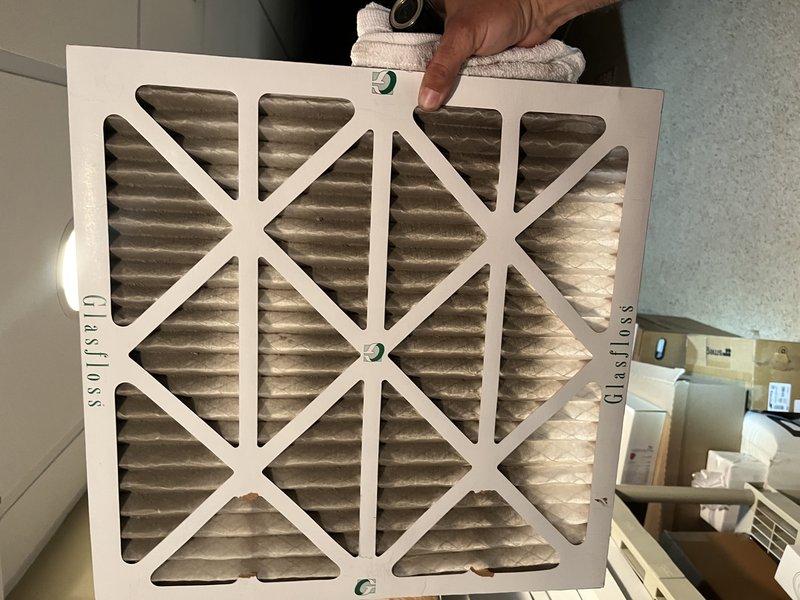 Responded to install warranty callback for vibrating floor complaint on recently installed furnace. Upon arrival, inspected furnace installation and mounting to identify source of vibration. Evaluated unit operation and verified proper installation of all components. Checked air filter condition and replaced with new Glasfloss pleated filter to ensure proper airflow and system performance. Confirmed furnace was operating within normal parameters with no excessive vibration detected during inspection.