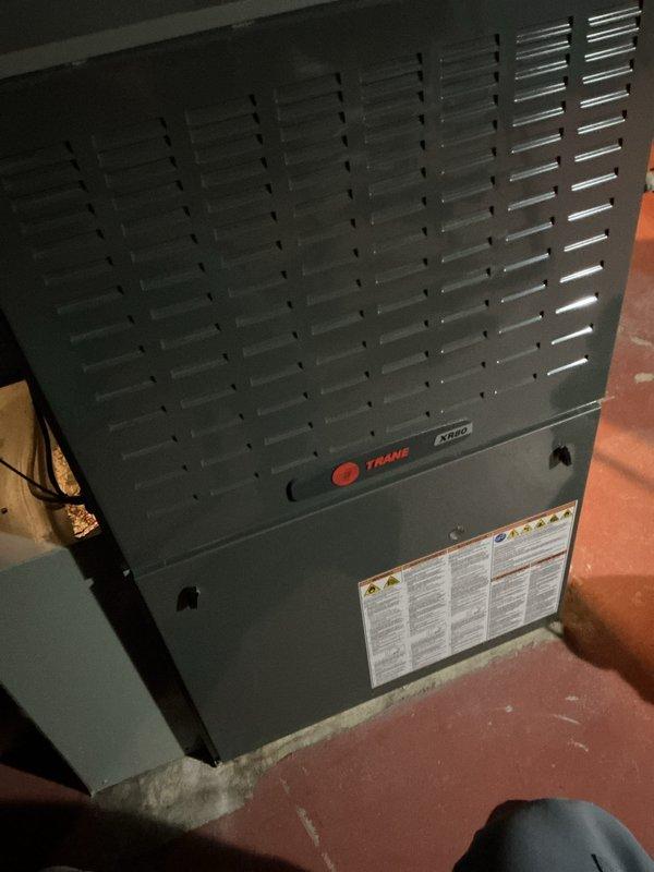 Completed cooling system tune-up on a Trane XV95 unit over 10 years old located in backyard. Performed comprehensive maintenance including inspection of internal components, control panel verification, and standard preventative maintenance procedures per manufacturer specifications.