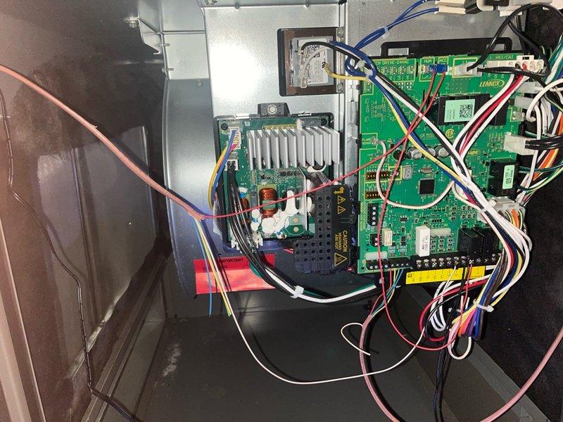 Performed comprehensive cooling maintenance on 9-year-old Lennox AC system. Inspected control boards, electrical connections, and all wiring harnesses; verified proper operation of heat sink and circuit components; confirmed all system parameters within manufacturer specifications. System tested and operating efficiently with no issues found.