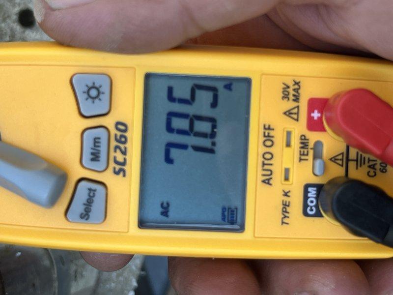 Completed preventive maintenance tune-up on outdoor HVAC unit. Performed system diagnostics using Fluke multimeter, recording temperature differential readings of 19.1°F and electrical measurements of 785 AC volts to verify proper system operation and component functionality.
