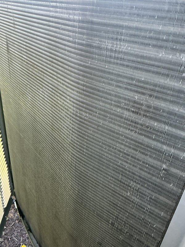 Performed complete cooling maintenance tune-up on residential HVAC system. Inspected and verified proper operation of outdoor condensing unit, checked refrigerant levels, cleaned condenser coils, and examined electrical connections. Replaced 20x25x1 air filter at indoor air handler, confirmed adequate airflow through ventilation system, and verified all safety controls functioning properly. System operating within normal parameters with no issues identified.