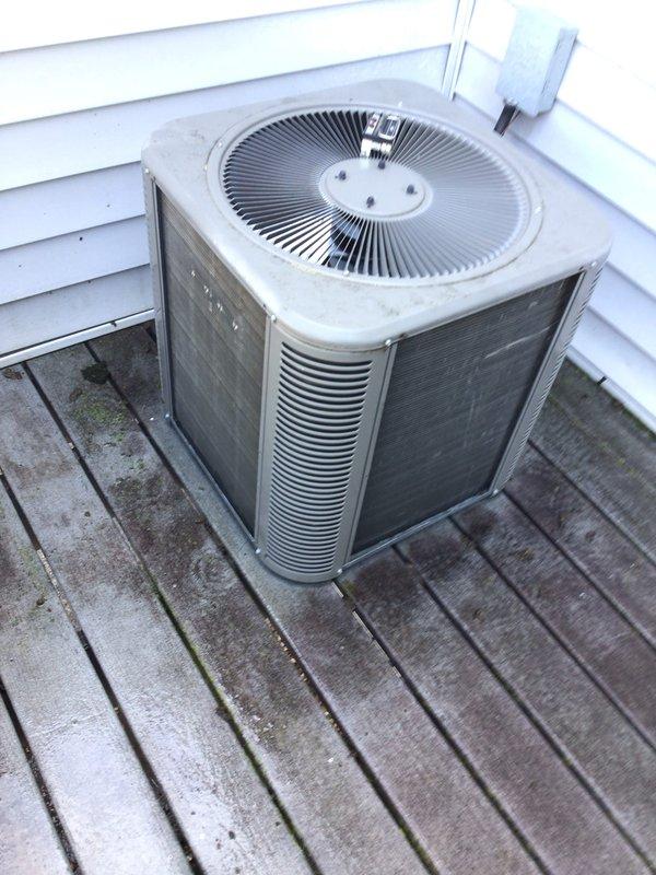 Completed comprehensive cooling season tune-up on 8-year-old residential air conditioning system. Performed standard maintenance protocol including condenser coil inspection, refrigerant level verification, electrical connection testing, and airflow assessment. Unit operational and ready for cooling season, with condenser showing normal weathering consistent with outdoor exposure.