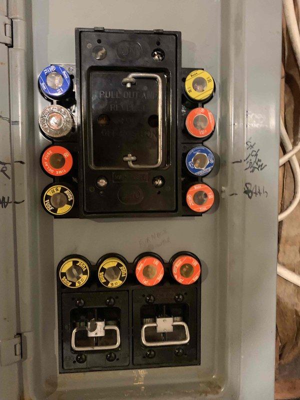 Completed electrical estimate for panel upgrade to accommodate 240-volt convection oven installation. Assessed existing fused electrical panel and exterior meter configuration to determine requirements for dedicated 240V circuit installation. Documented current panel capacity and service entrance conditions for scope of work development.