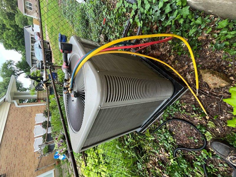 Performed comprehensive cooling season tune-up on 1-year-old residential air conditioning system. Inspected indoor air handler components including control board, wiring connections, and blower assembly; verified proper air filter installation and airflow. Conducted outdoor condenser unit inspection with coil exposure for cleaning assessment, checked refrigerant line connections, and evaluated overall system operation to ensure optimal cooling performance for the season.