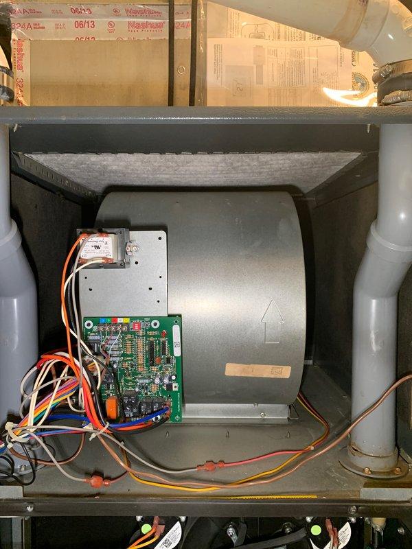Completed annual cooling maintenance on Lennox air conditioning system originally installed by Classic Aire Care, performing first scheduled tune-up since installation. Inspected blower motor assembly, control board, and all electrical connections within air handler compartment, confirming proper wire terminations and component functionality. Verified condensate drainage system operation with PVC lines clear and draining properly. Examined air filter with dimensions 25x1, noting adequate airflow and filtration. All system components showed normal wear with no deficiencies noted, control board displaying proper operation, and blower motor running smoothly without unusual noise or vibration. System operating within manufacturer specifications with no issues identified.