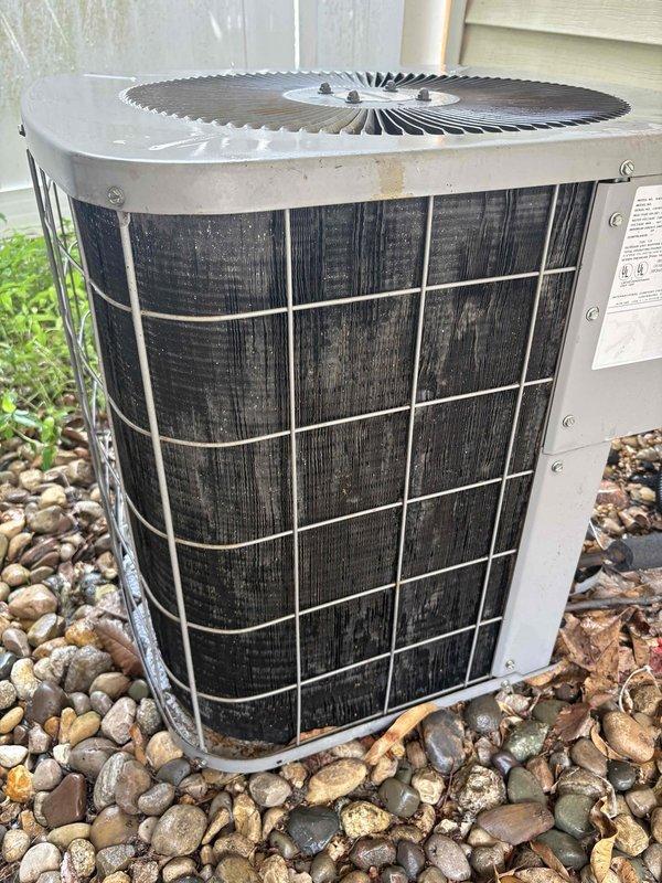 Completed comprehensive tune-up on single outdoor AC condenser unit. Inspected electrical control board, wiring connections, and internal components within air handler cabinet; all connections found secure with no immediate electrical concerns noted. Cleaned heavily soiled condenser coils which showed significant accumulation of dust and debris, restoring proper airflow and heat transfer efficiency for optimal system performance.