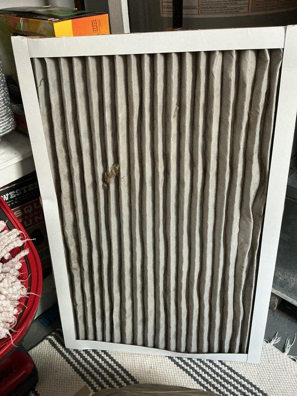 Completed cooling system tune-up and maintenance on a 9-year-old Trane unit. Inspected blower motor assembly, electrical connections, and control board; all components found operating within normal parameters. Documented dirty air filter requiring replacement and verified system cooling performance satisfactory.