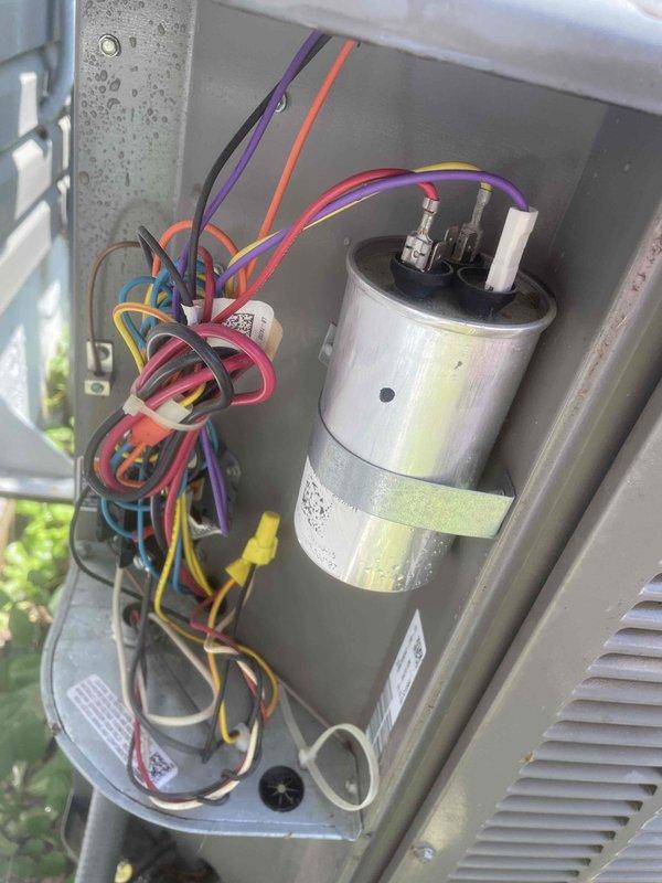 Completed comprehensive cooling tune-up on 8-year-old residential air conditioning system located at exterior of home. Performed full system inspection including electrical component testing, capacitor evaluation, refrigerant level verification, and condenser coil assessment. All components found operating within normal parameters; system cleaned, tested, and left in proper working condition.