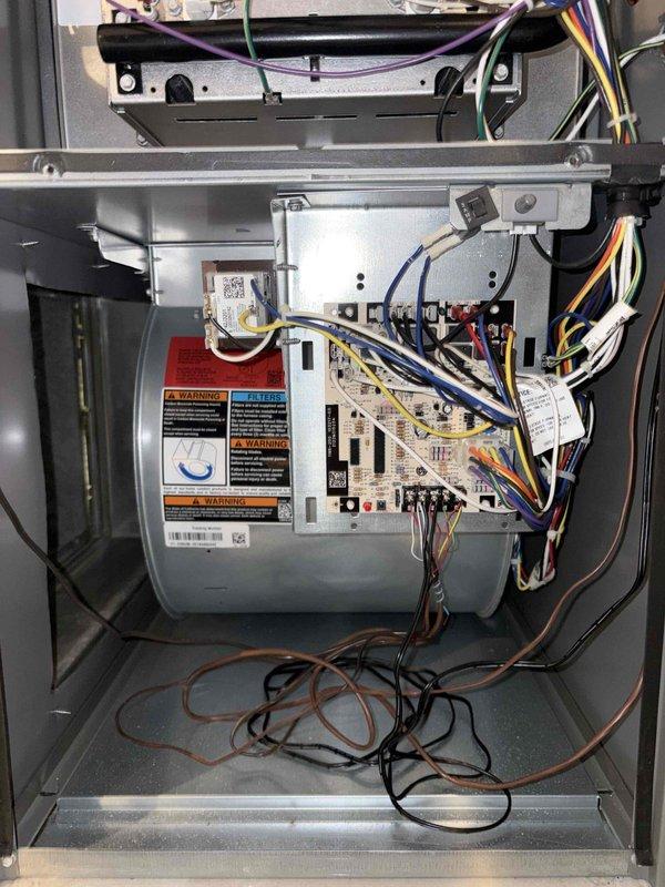 Completed comprehensive tune-up service on two residential AC units for new customer referred through Home Depot program. Performed standard preventive maintenance procedures including inspection of control boards, electrical connections, and internal components on both outdoor condensing units. All wiring connections, safety labels, and control assemblies were verified to be in proper working condition with no immediate repairs required.