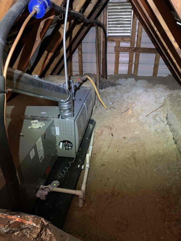 Completed callback to replace faulty wet switch on attic air handler unit with hockey puck style safety switch. Removed and discarded original wet switch that was installed during previous new installation. Installed replacement condensate safety switch on primary drain line, verified proper operation and electrical connection. Unit tested and operating normally with new safety device functioning correctly.