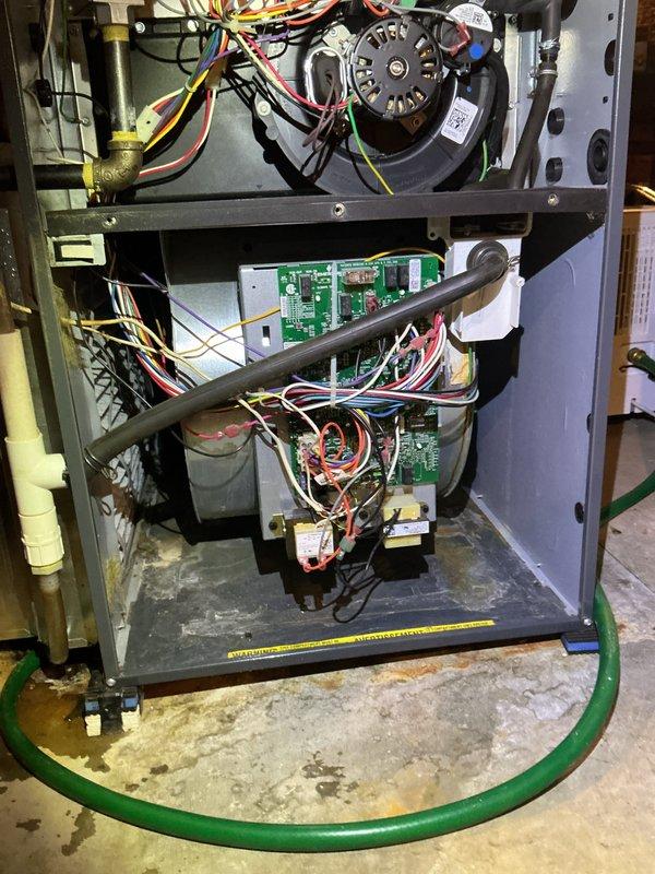 Completed preventive maintenance tune-up on an 8-year-old residential cooling system. Inspected indoor air handler components including blower motor, control boards, capacitors, and electrical connections; verified proper operation of ComfortNet thermostat set to cool mode with system holding at 74°F setpoint. Checked outdoor condensing unit, confirmed all system parameters within normal operating range, and ensured unit is ready for continued reliable cooling performance.