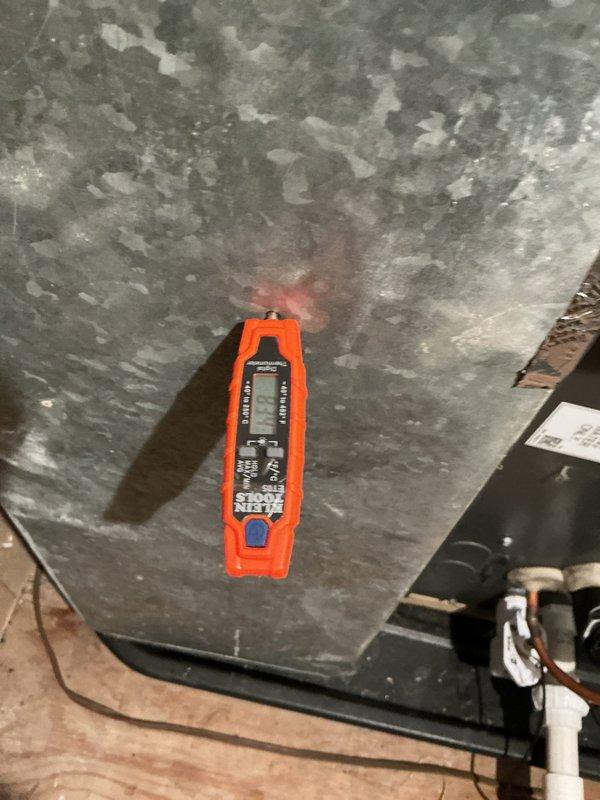 Responded to no cooling call on two-year-old AC system with recurring freeze-up issue since previous April service visit. Upon arrival, found evaporator coil heavily frosted with significant condensation accumulation on equipment surfaces. Performed diagnostic testing using digital multimeter to verify electrical components and system operation. Identified airflow restriction as primary cause of coil icing. Allowed system to thaw completely, then checked airflow, filter condition, and blower operation. Verified proper refrigerant charge and system pressures after thaw cycle completed. System restored to normal cooling operation with recommendations provided for ongoing maintenance to prevent future freeze-up conditions.
