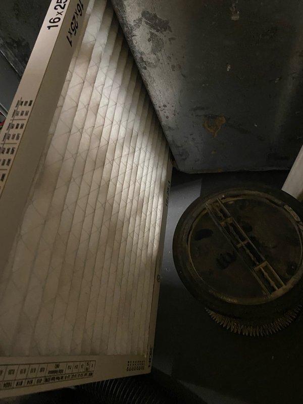 Completed comprehensive cooling maintenance on 15-year-old Goodman air conditioning system. Performed standard AC tune-up procedures including inspection of outdoor condenser unit, verification of proper airflow through coil fins, and evaluation of indoor air handler components. Installed new 16x20 air filter at indoor unit, inspected blower motor assembly, and verified all mechanical components operating within normal parameters. System tested and confirmed working properly with no deficiencies noted.