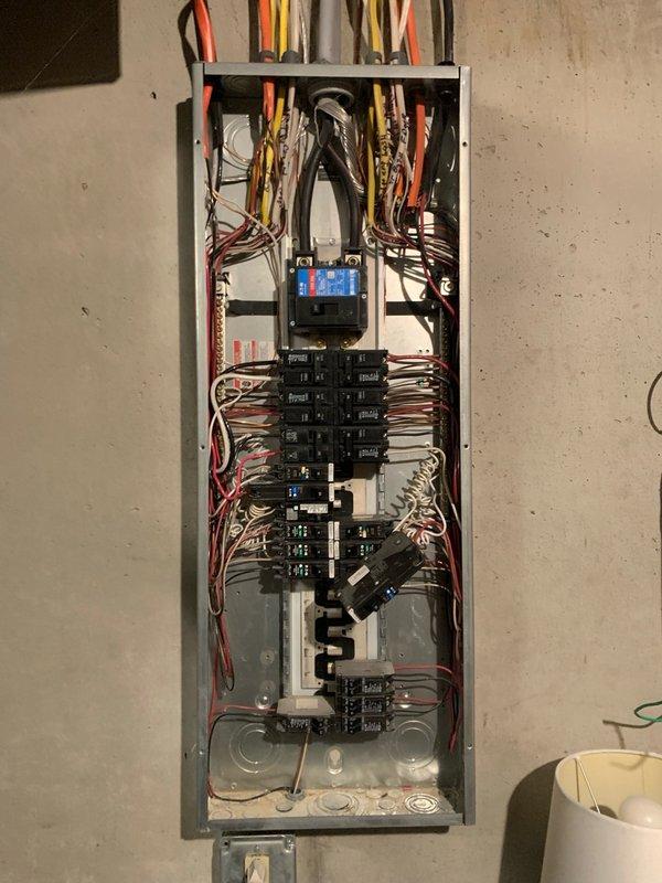 Responded to electrical service call for breaker replacement in residential electrical panel. Upon inspection, identified faulty circuit breaker requiring replacement. De-energized the panel and safely removed the defective breaker from its position within the load center. Installed new circuit breaker to manufacturer specifications, ensuring proper amperage rating and secure connection to bus bar. Verified all wire terminations were tight and properly seated. Confirmed neutral and ground wires remained properly bonded throughout the panel. Re-energized the system and tested the new breaker under load to ensure proper operation and tripping function. All circuits verified operational with no additional issues detected.