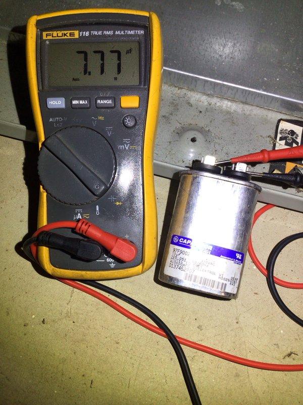 Completed preventative maintenance tune-up on a 10-year-old ground-level air conditioning unit. Performed system diagnostics including capacitor testing with multimeter, which showed proper readings, and inspected 16x25x1 air filter, which was found to be in clean condition. All components tested within normal operating parameters.