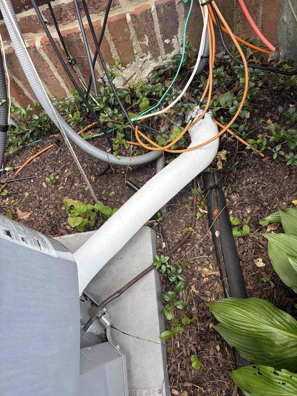 Responded to emergency no-cooling call for residential air conditioning system. Upon arrival, performed diagnostic evaluation of 6-year-old condenser unit located at exterior of home. Inspected outdoor unit, refrigerant lines, electrical connections, and condensate drain system. Verified power supply, checked compressor operation, and tested capacitor functionality. Evaluated condenser coil condition and airflow through unit. Identified and resolved issue preventing system operation. Restored cooling function to whole-house air conditioning system and confirmed proper operation before departure.