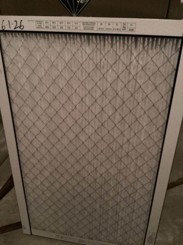 Completed comprehensive tune-up maintenance on two residential air conditioning units located outside the property. Performed standard preventative maintenance procedures including system inspection, performance testing, and component evaluation on both units. Replaced air filters on both systems, as evidenced by the removal of heavily soiled pleated filters that had accumulated significant dust and debris during operation. All systems were found to be functioning properly upon completion of maintenance procedures.