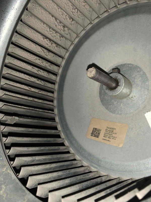 Completed comprehensive cooling system tune-up on outdoor AC unit. Performed standard maintenance procedures including inspection of heat exchanger coil assembly and blower wheel components, verified proper operation of all mechanical systems, and documented equipment condition through photographic records. All components found operating within normal parameters with minor dust accumulation noted on blower assembly.