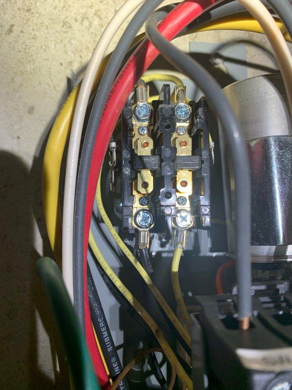 Responded to service call for well pump control box failing to maintain pump operation. Inspected Franklin Electric control panel and associated wiring connections in basement mechanical space. Found loose terminal connections on contactor assembly causing intermittent power delivery to pump motor. Tightened all terminal screws on brass contact points, verified proper wire seating on terminal block, and tested capacitor connections. Cycled pump through multiple on/off sequences to confirm reliable operation and sustained power delivery through control box circuitry.