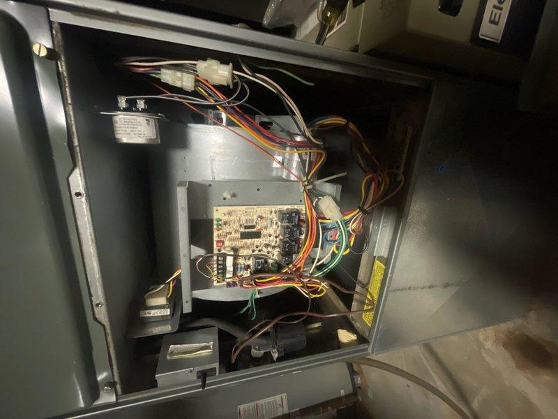 Completed comprehensive cooling system tune-up on 22-year-old outdoor AC unit. Performed full system inspection including control board, capacitor, and electrical connections; all components found operational with normal wear consistent with unit age. Replaced air filter and verified proper airflow through the system.