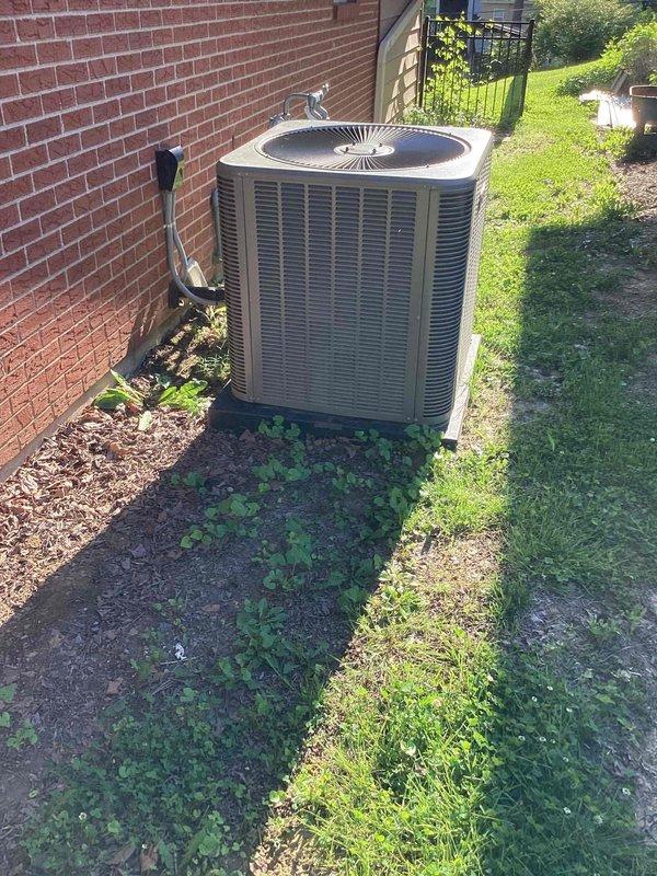 Responded to no cooling call where unit was experiencing repeated freezing. Upon arrival, found 8-month-old system had been shut down by occupant due to coil icing. Inspected outdoor condensing unit and indoor thermostat, which displayed 79°F actual temperature with 81°F setpoint. Diagnosed airflow restriction as primary cause of freeze condition. Verified system operation, checked refrigerant levels, and confirmed proper cycling after correction.