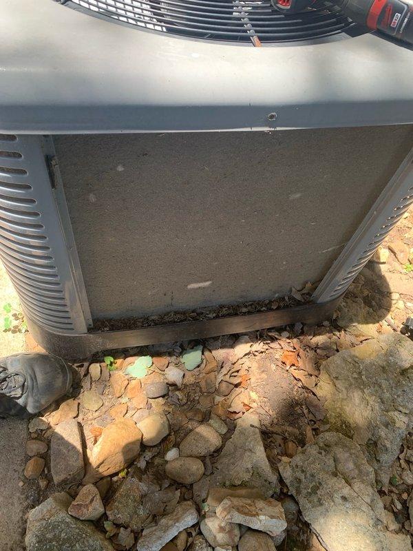 Completed comprehensive tune-up service on a 10-year-old residential air conditioning system located on the side of the home. Performed standard maintenance procedures on the outdoor condenser unit and indoor evaporator coil, including inspection of all major components, electrical connections, and refrigerant levels. Noted moderate dust and debris accumulation on the evaporator coil fins, which was addressed during the maintenance service to restore optimal airflow and heat exchange efficiency.