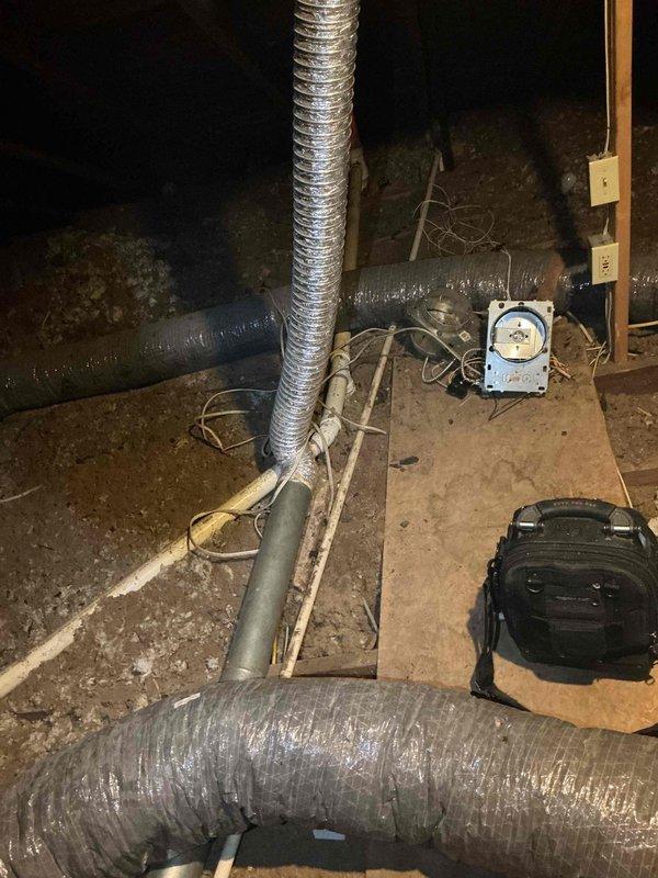 Responded to no-cooling call on newly installed system that failed five hours after installation. Upon arrival, accessed attic-mounted equipment and performed diagnostic evaluation. Discovered condensate drain line blockage causing safety float switch activation, which shut down the system to prevent water damage. Cleared obstruction from drain line and verified proper drainage flow. Tested float switch operation and confirmed proper function. Cycled system through complete cooling cycle and verified all components operating within manufacturer specifications. Unit restored to full cooling capacity with no further issues detected.