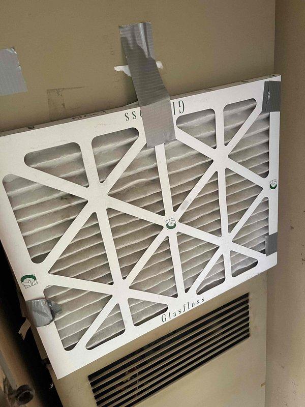 Responded to no cooling call on 2016 system where indoor blower and outdoor fan were running but unit was not cooling. Upon arrival, inspected electrical panel and confirmed power supply to system. Evaluated air filters which showed moderate dust accumulation and checked ductwork connections. Diagnosed compressor failure to engage despite fan operation, indicating electrical or mechanical issue preventing refrigeration cycle. Recommended system repairs to restore cooling functionality.